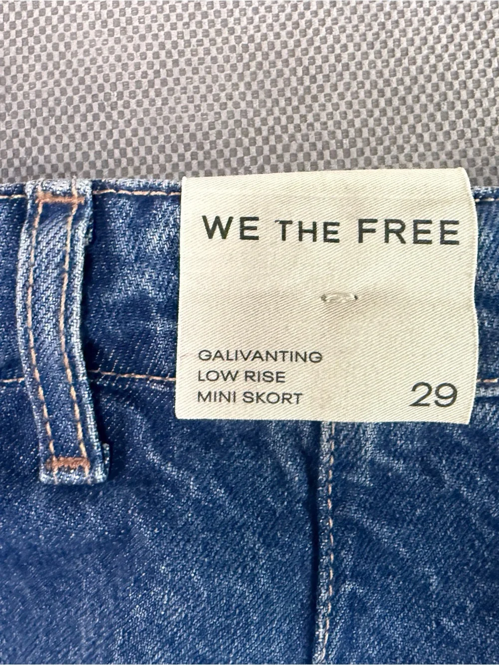 We The Free Classic low rise Denim mini Skort- Blue - Picture 5 of 10